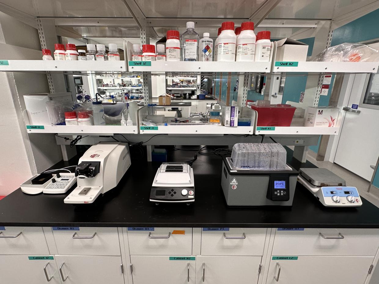 Leica VT1200 Microtome and Thermal Bath